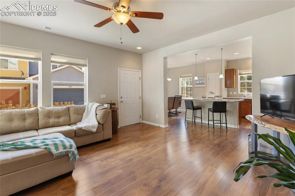 Image 6 of 27: What do you think of this Open concept living area>