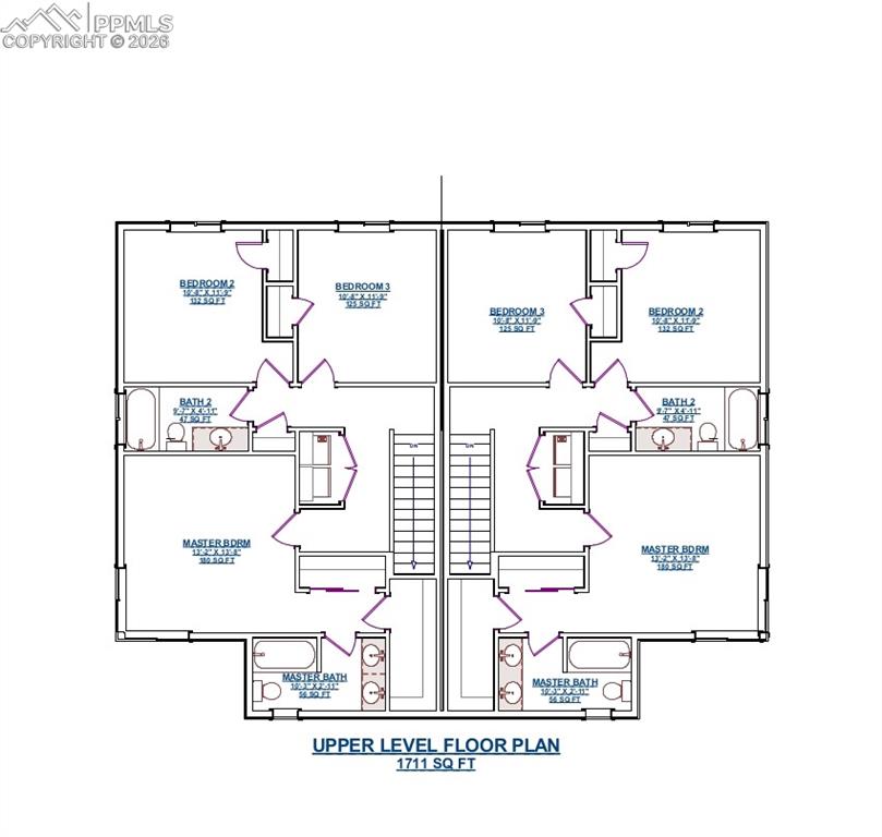 Image 28 of 34: Upper level floor plan. A loft can be substituted for the third bedroom.
