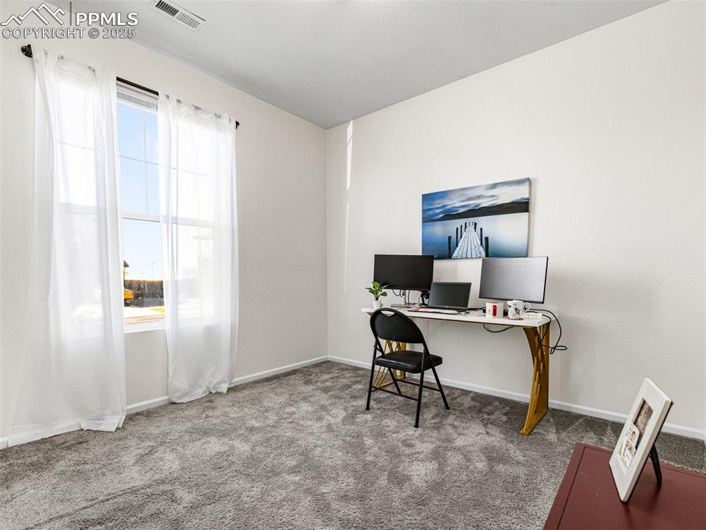 Image 4 of 26: Office area featuring carpet floors