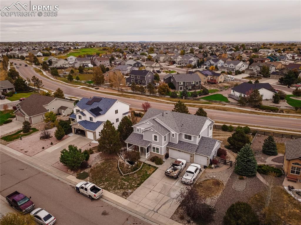 Image 35 of 47: Aerial perspective of suburban area