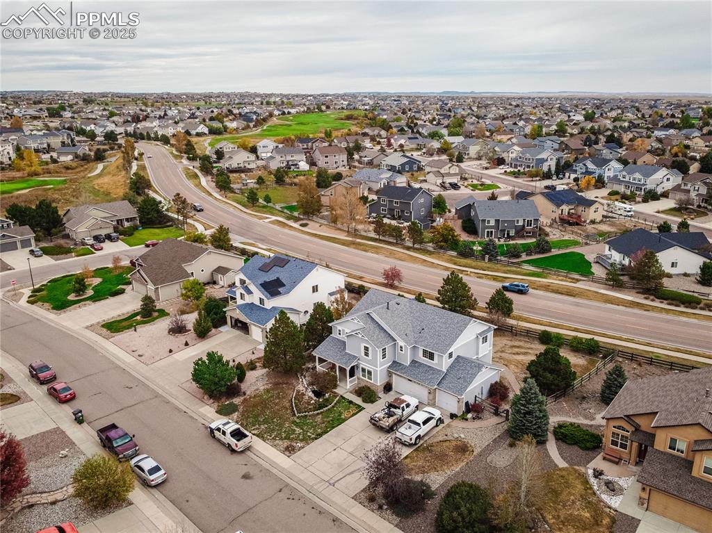 Image 36 of 47: Aerial perspective of suburban area