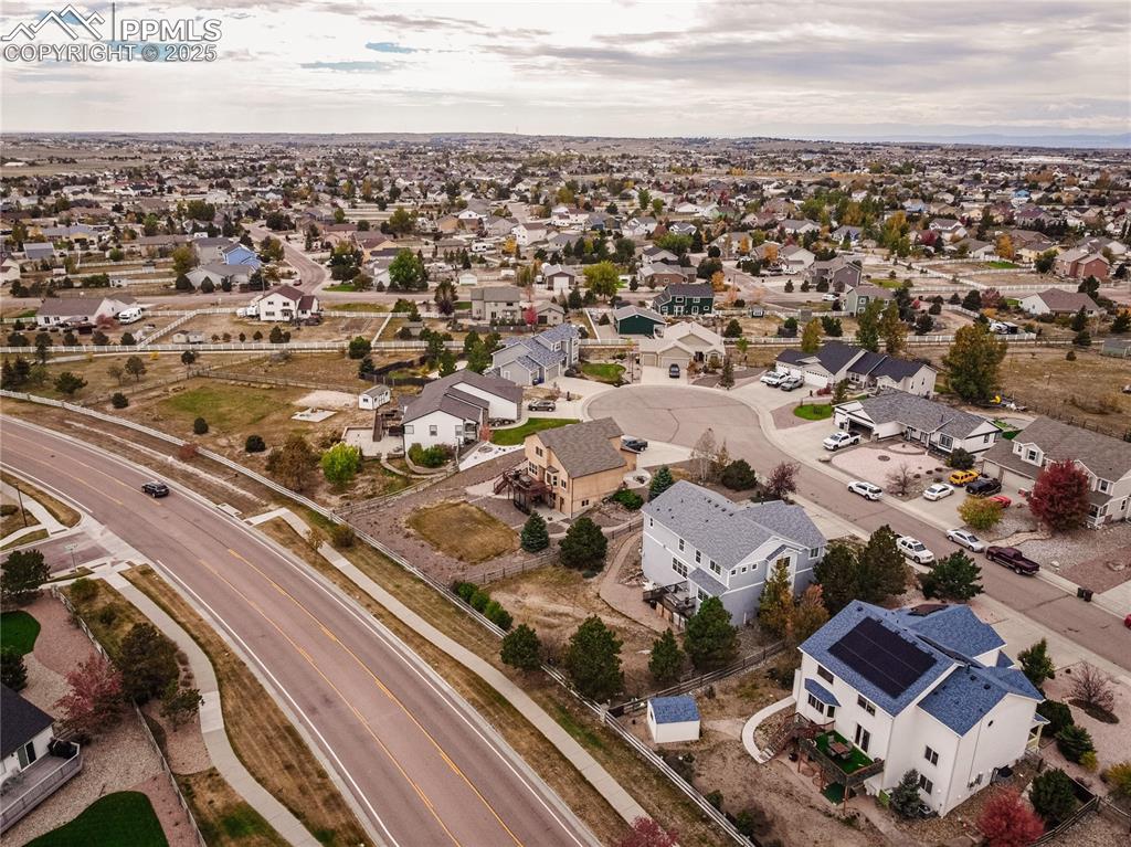 Image 43 of 47: Aerial perspective of suburban area