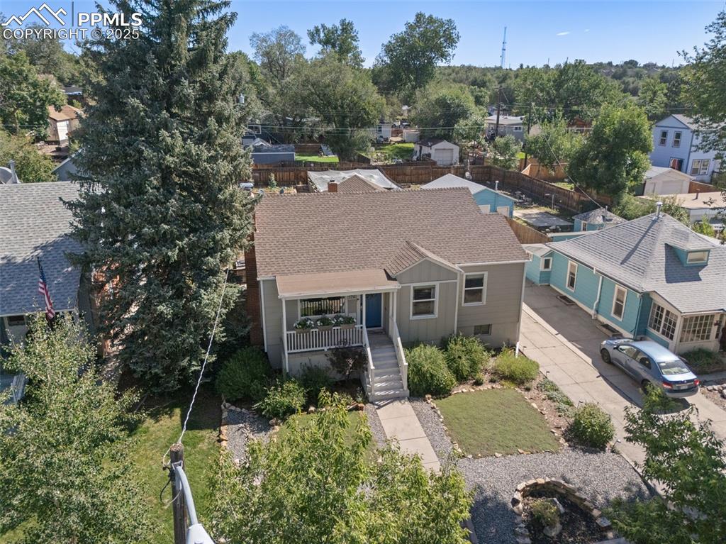 Image 43 of 47: Aerial perspective of suburban area