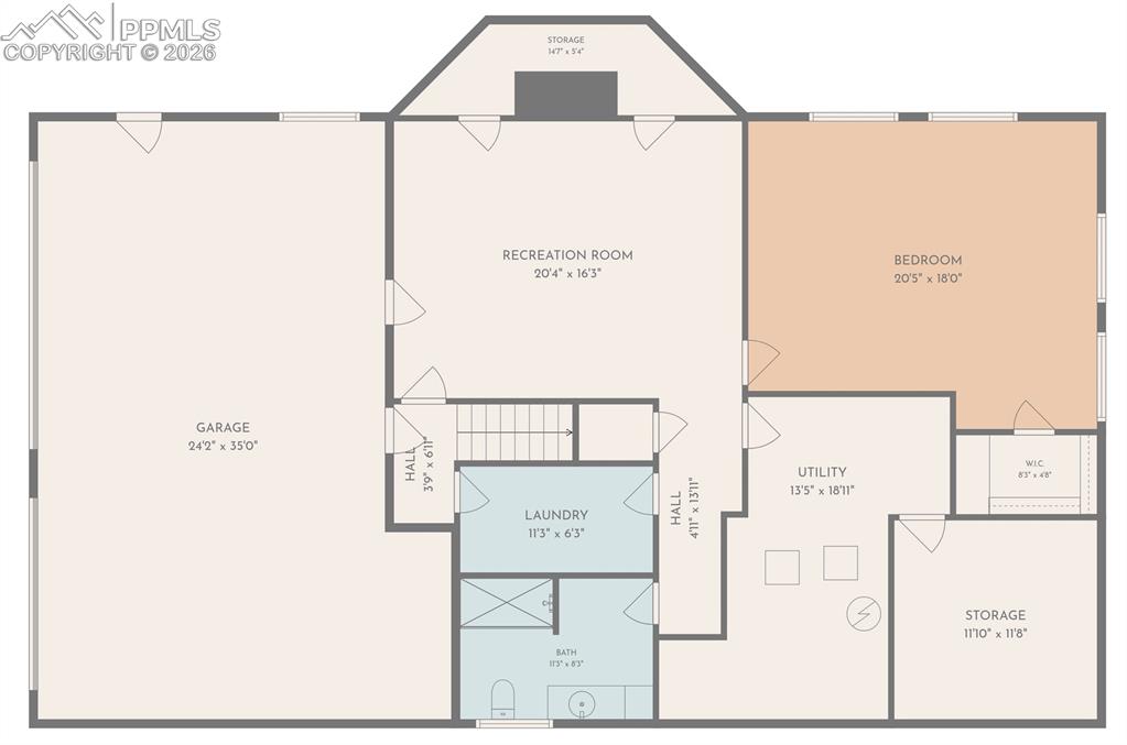 Image 43 of 45: View of floor 1 - property dimensions are approximate