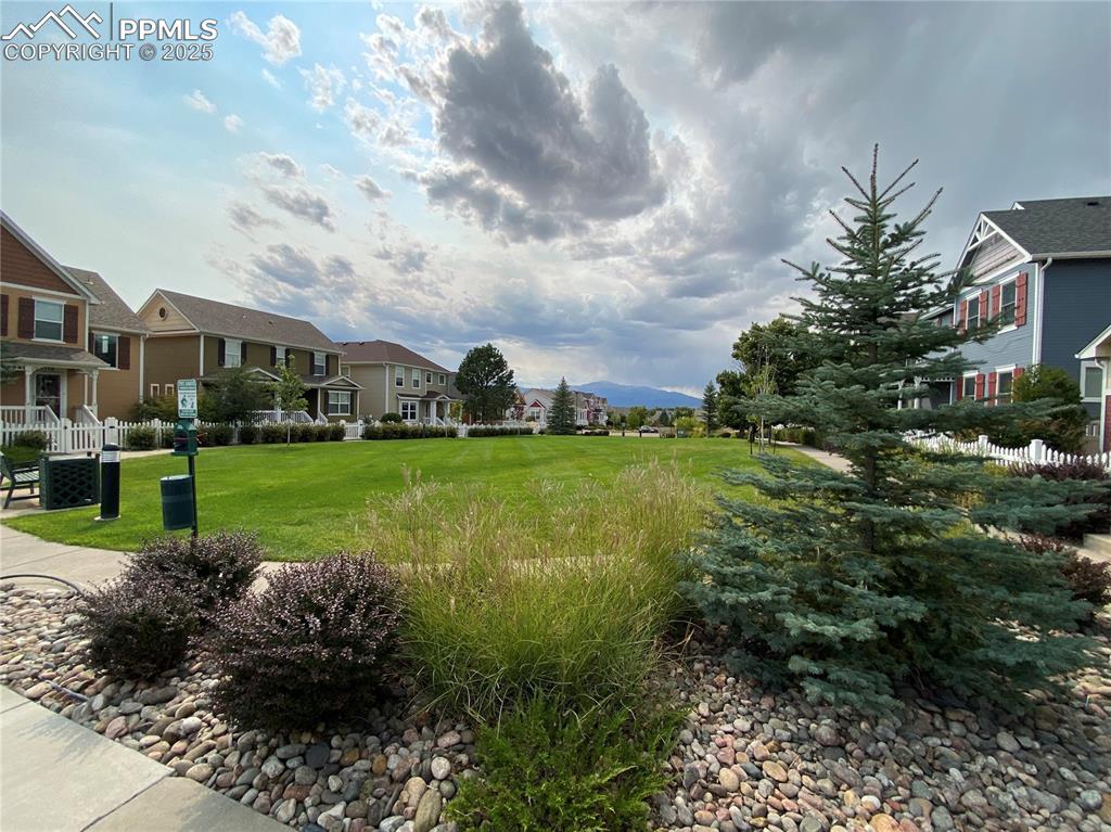 Image 37 of 41: Enjoy community green spaces with stunning views and inviting gathering spo