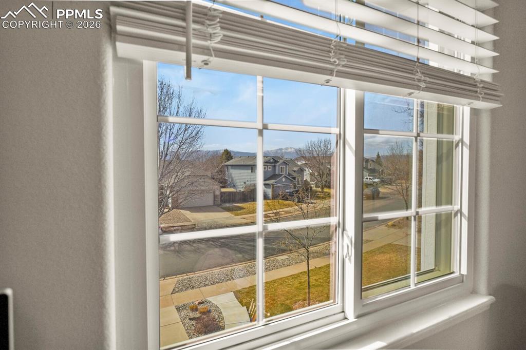 Image 27 of 43: Beautiful view of Pikes Peak from the 2nd bedroom