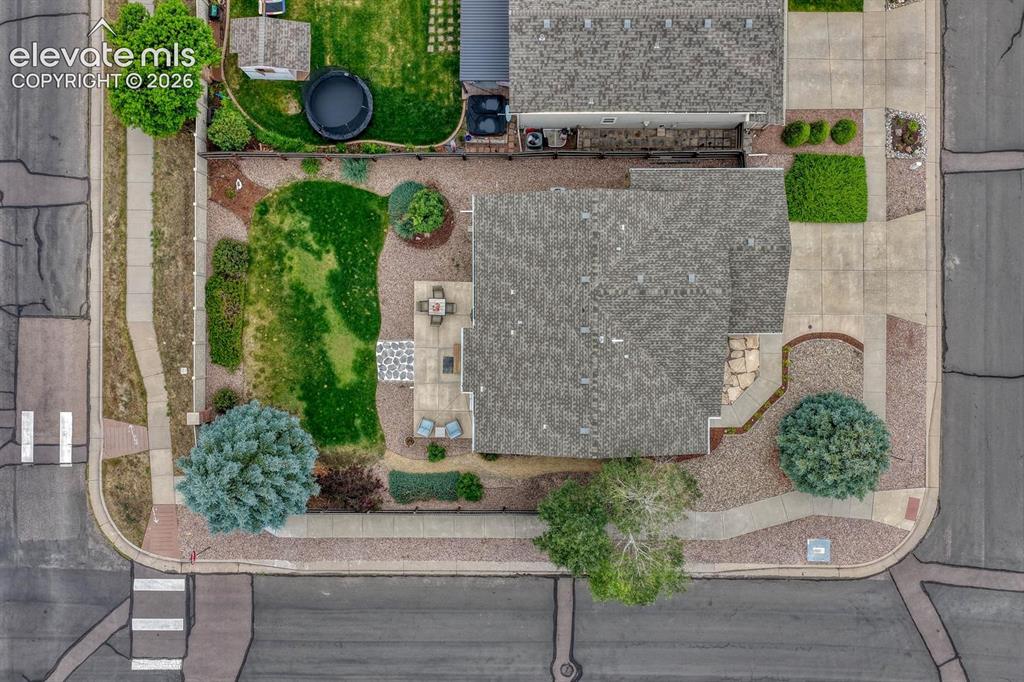 Image 45 of 50: Aerial view of home and lot.