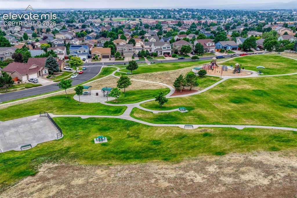 Image 47 of 50: Aerial view of High Meadows Park which is walking distance from the home.