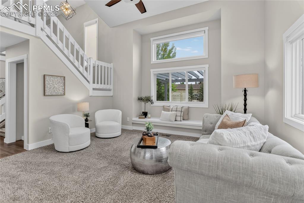 Image 3 of 32: 2-story living room