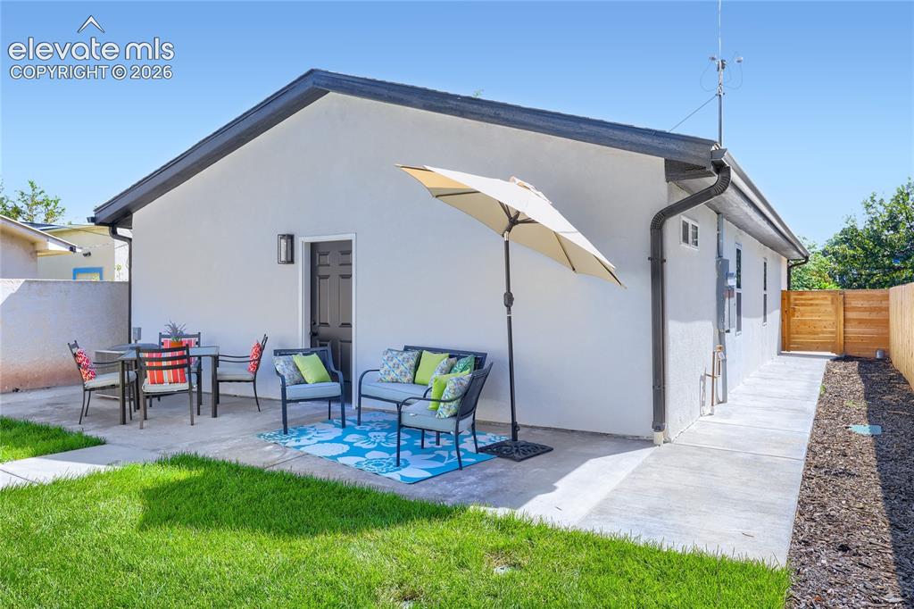Image 44 of 49: And a third view, showing the spaciousness of the patio.