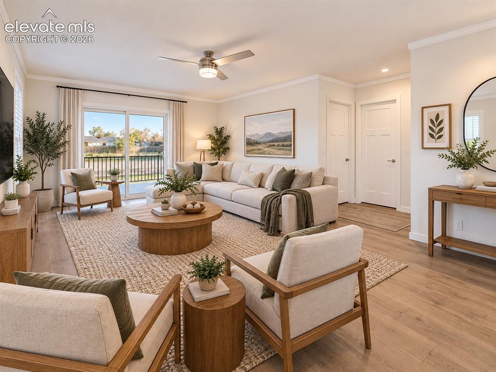 Image 5 of 47: Comfortable living area offers generous space for multiple seating arrangem