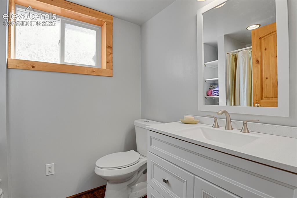 Image 30 of 46: Lower level 3/4 bathroom with heated flooring