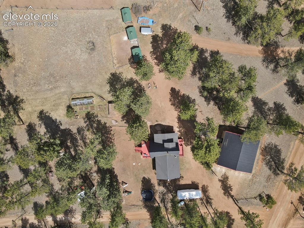 Image 4 of 46: Aerial View of home, detached garage