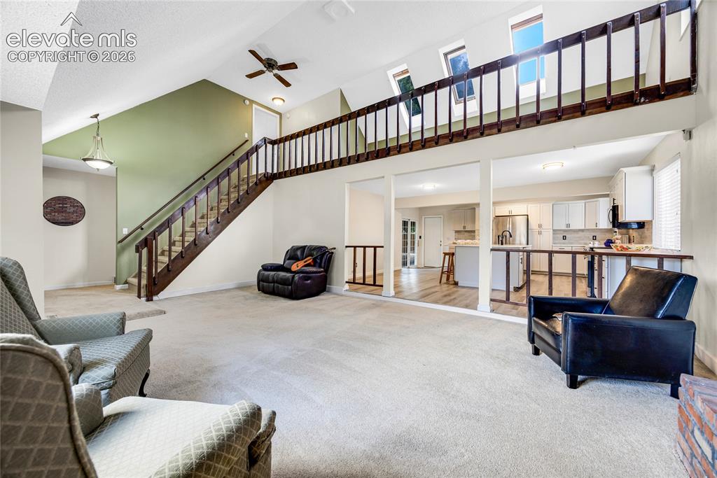Image 5 of 24: Lovely staircase and loft view from living room