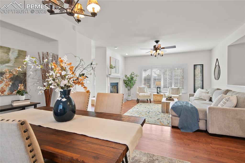 Image 18 of 50: Here is the view of the large living room from the dining room