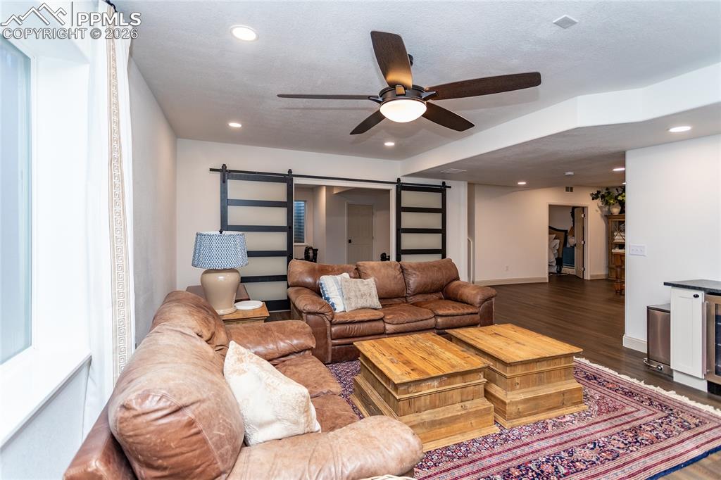 Image 45 of 50: Lower level family room