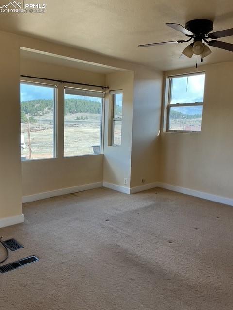 Image 30 of 36: Carpeted empty room featuring a ceiling fan and baseboards