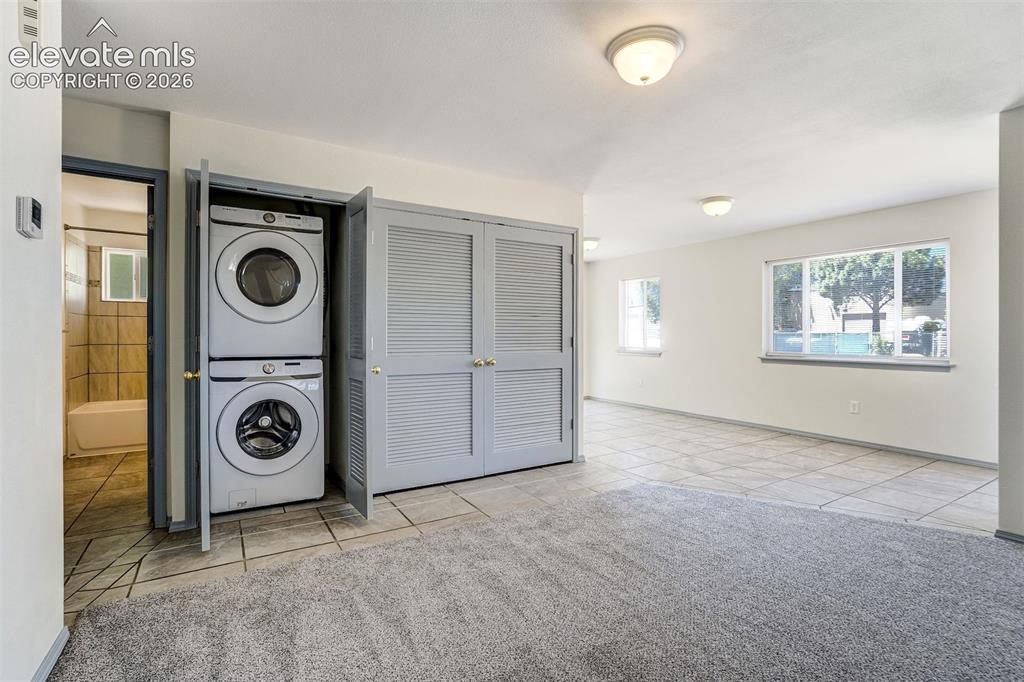 Image 7 of 29: Stackable washer/dryer included.
