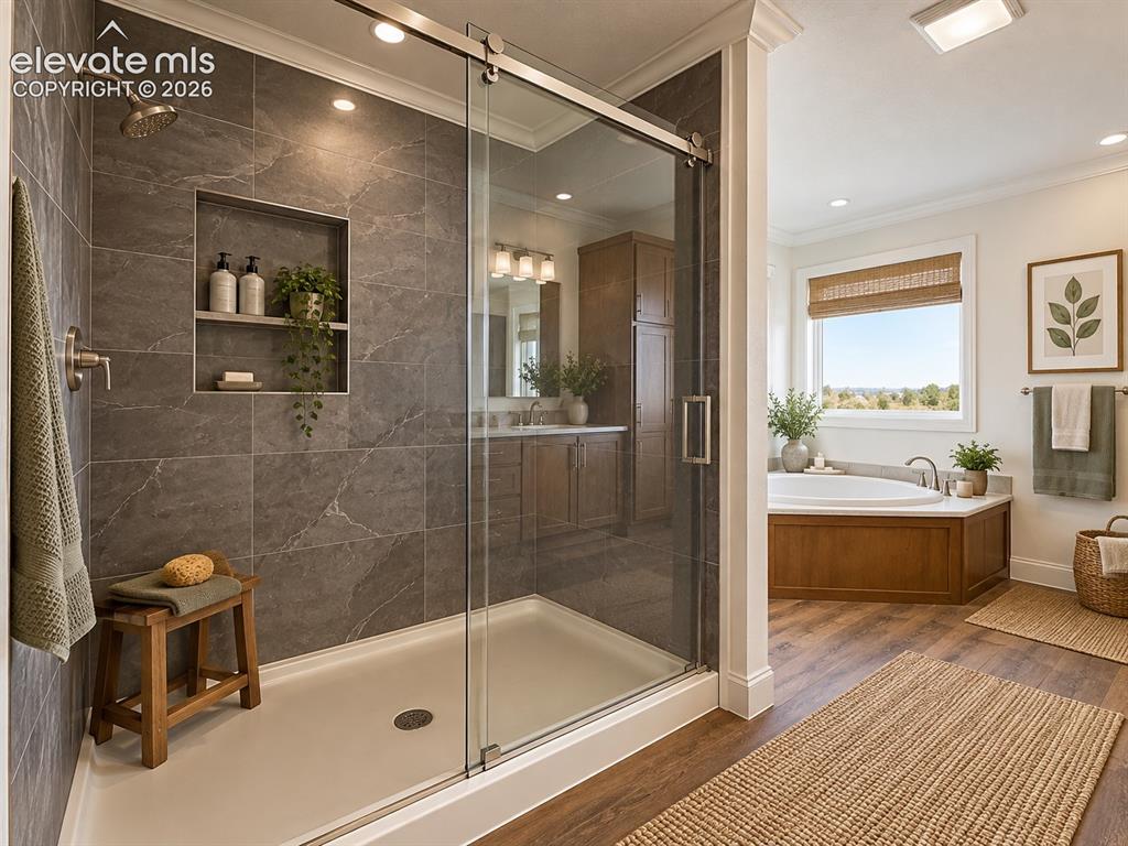 Image 15 of 34: Primary Bathroom Shower – Alternate view highlights the generously sized ti