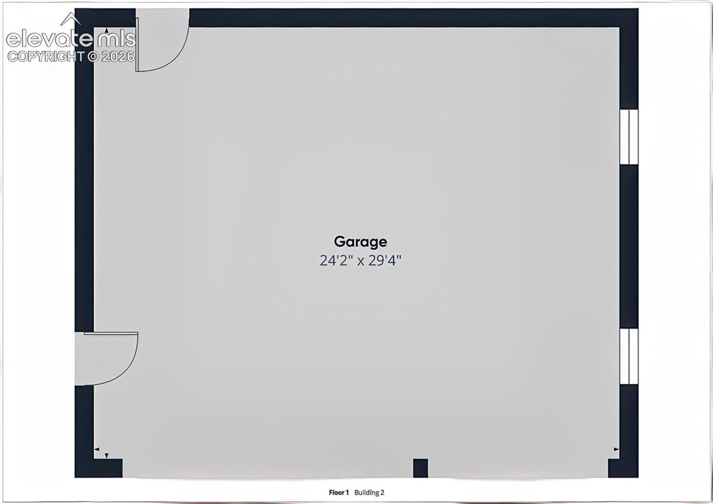 Image 34 of 34: Detached Garage Floor Plan – Detached garage measures approximately 24