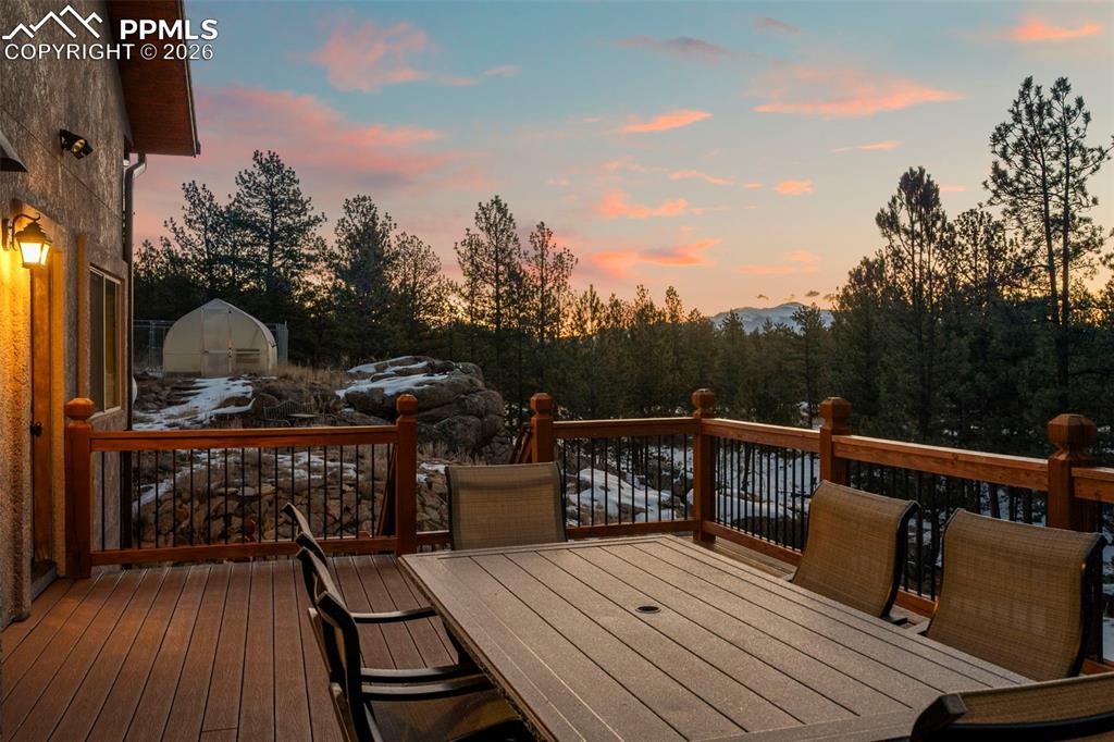 Image 40 of 50: Back deck with Pikes Peak views.