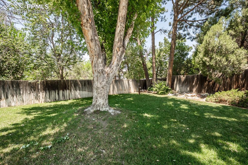 Image 47 of 50: View of fenced backyard