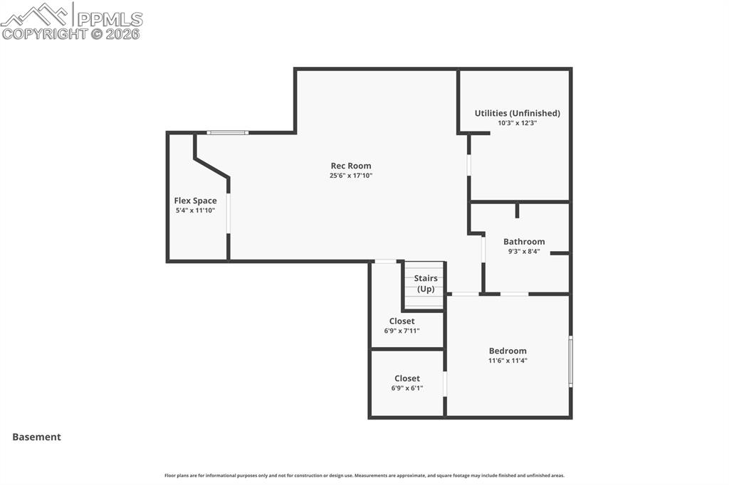 Image 50 of 50: Basement floor plan / room layout
