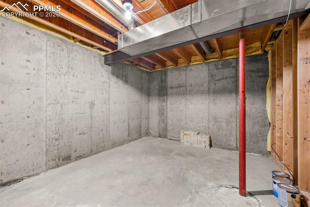 Image 31 of 38: View of unfinished basement