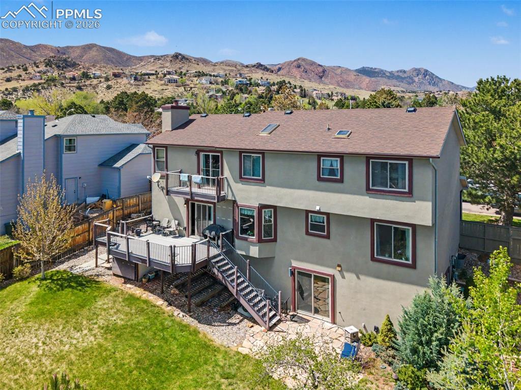 Image 46 of 46: Aerial view of the back of the home.