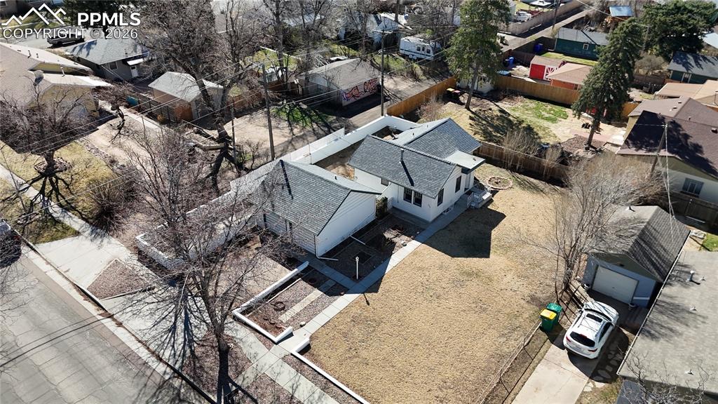 Image 30 of 34: Aerial perspective of suburban area