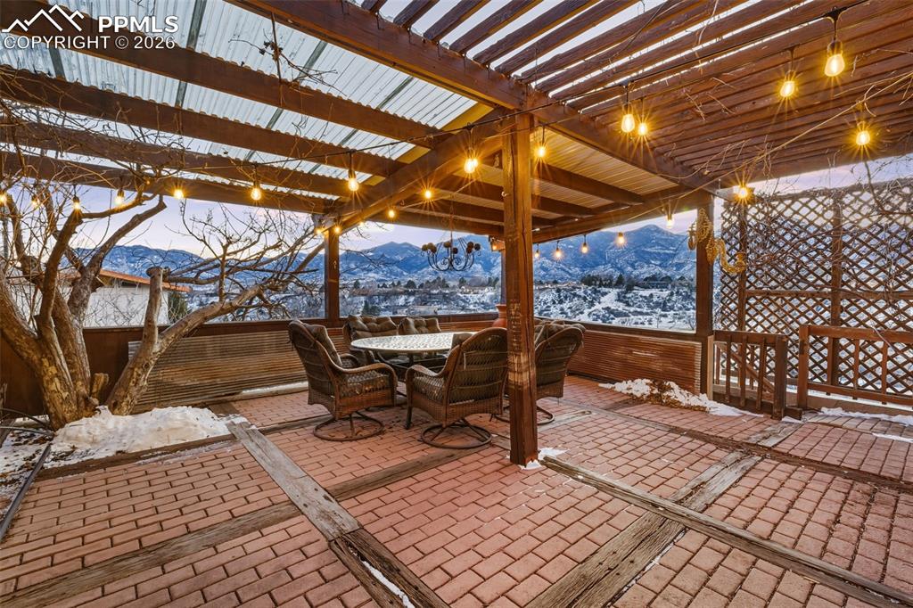 Image 36 of 46: Patio on upper level. 