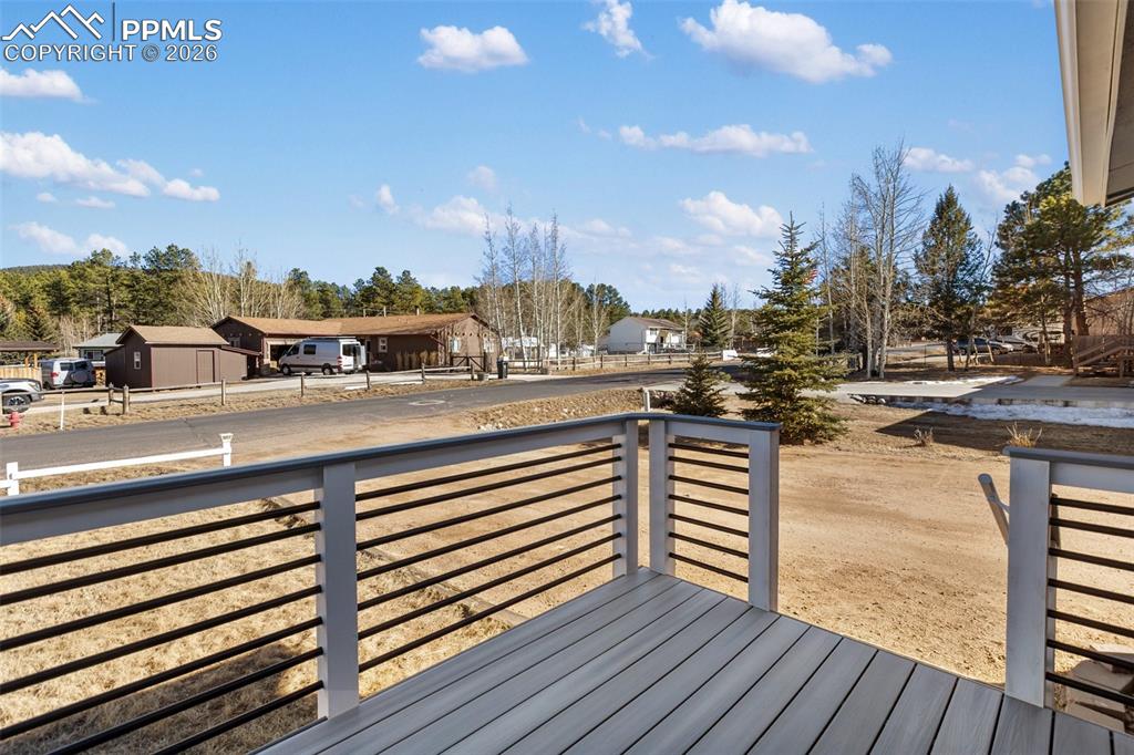 Image 8 of 34: Quiet Deck to look out to Rampart Range