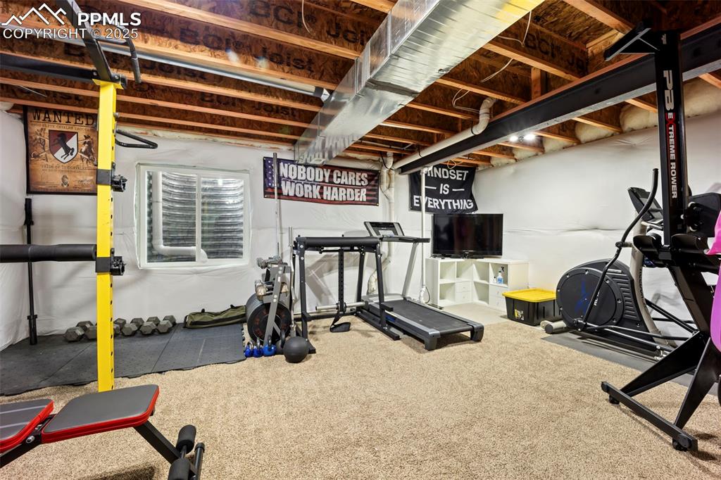 Image 22 of 45: Workout room with carpet