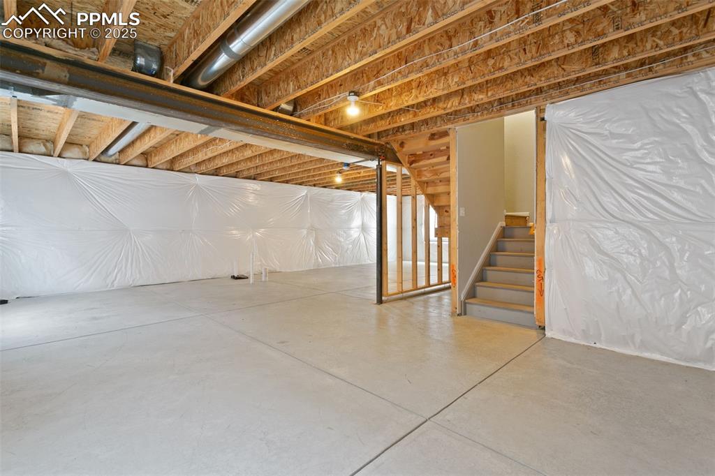 Image 38 of 41: View of unfinished basement