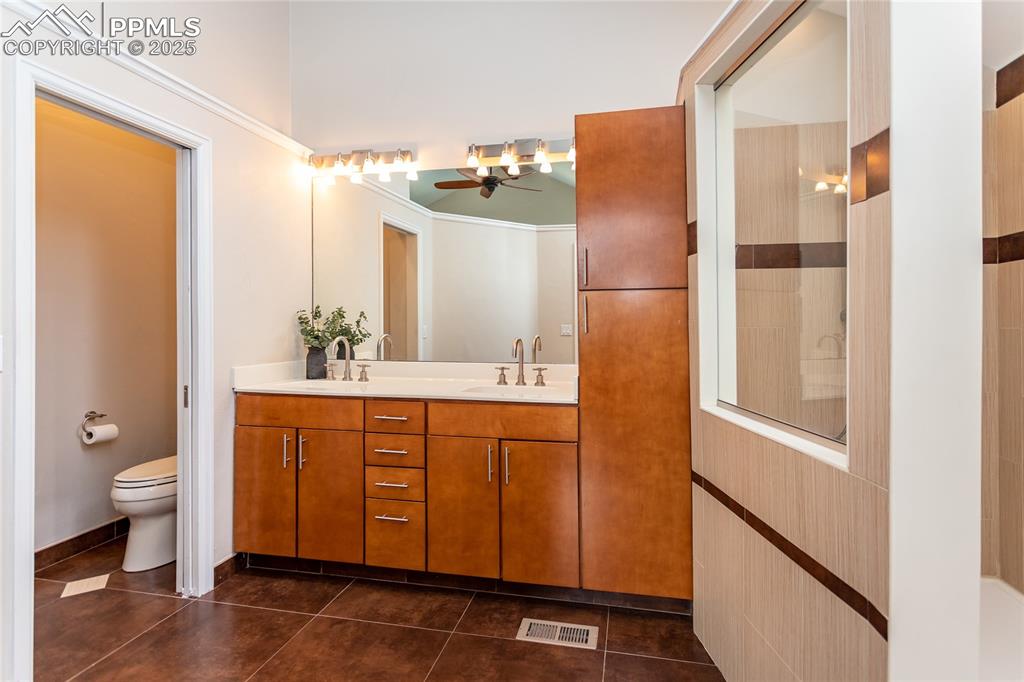 Image 27 of 50: Beautifully remodeled primary bathroom.