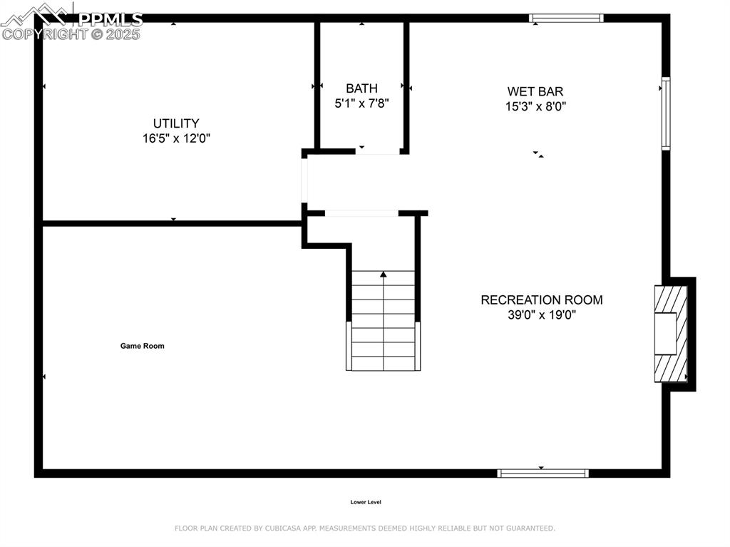 Image 42 of 44: Lower level floor plan