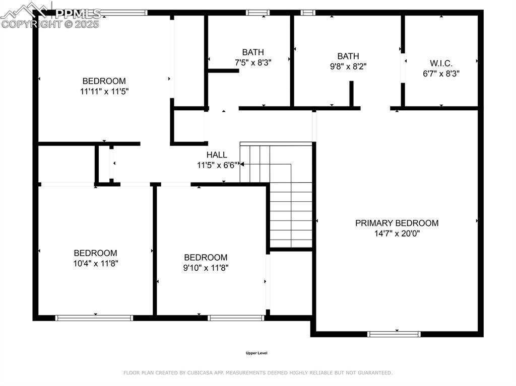 Image 43 of 44: Upper level floor plan