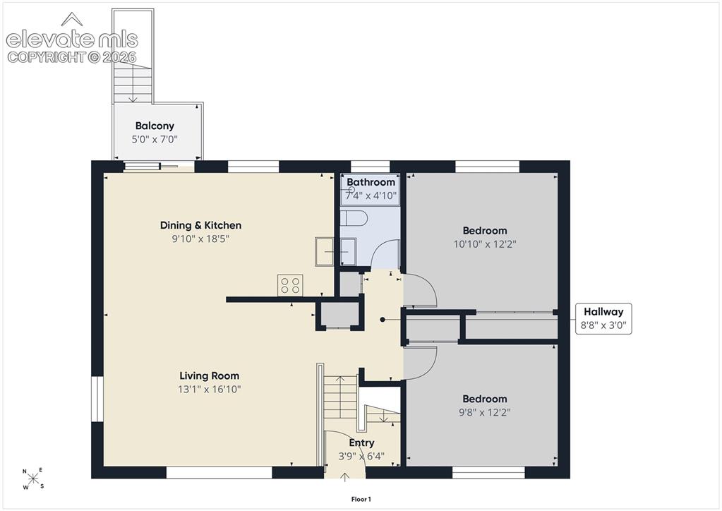 Image 43 of 50: Floor Plan – Main Level – Main level includes a spacious living room, dedic