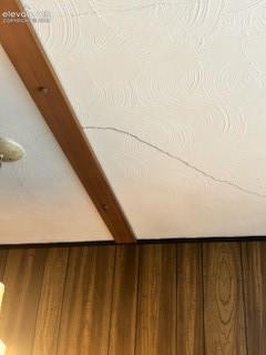 Image 50 of 50: Ceiling Crack Ceiling Detail – Visible settlement crack extending across th